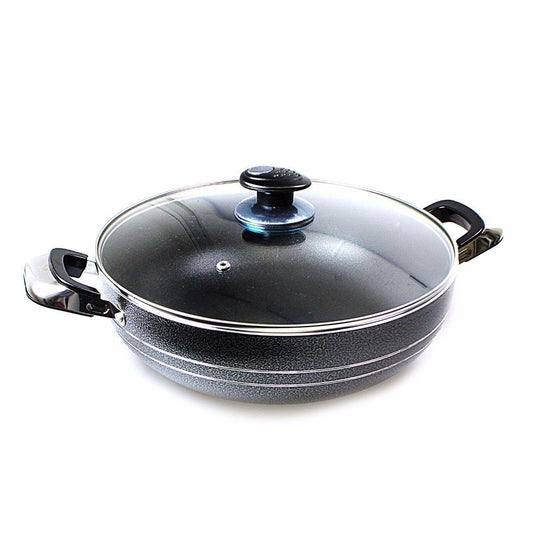 Non Stick Wok Two Handles With Lid (28cm) For Kitchen Everyday Use 0216/2789 (Parcel Rate)