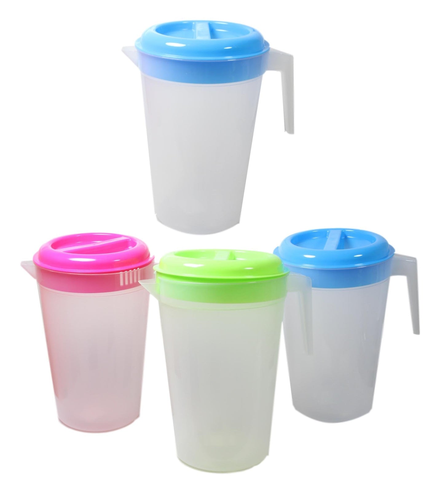 Plastic Water Kitchen Jug with Lid 27 x 17 cm Assorted Colours 5539 (Parcel Rate)