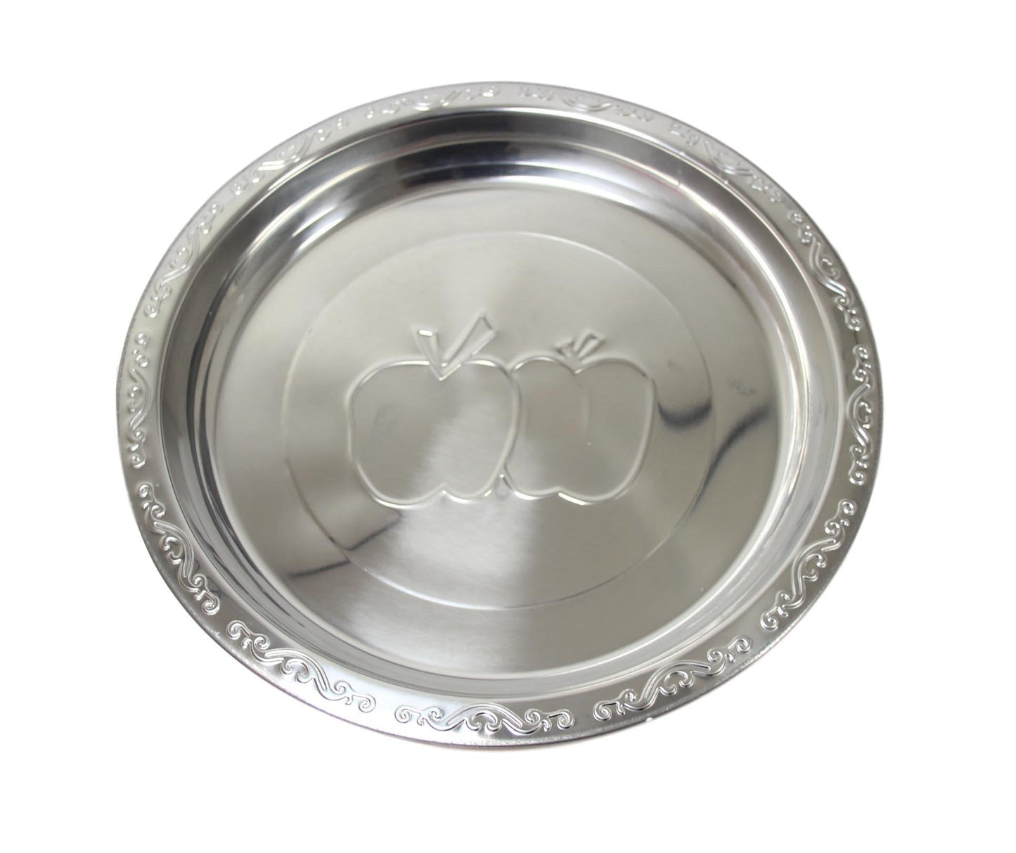 Steel Serving Food Dish Platter Plate Apple Design 50cm 5631 (Parcel Rate)