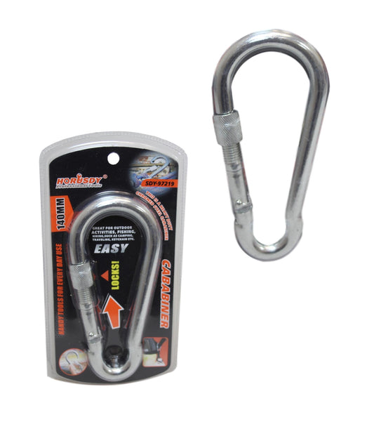 Heavy Duty Chromed Steel Carabiner Outdoor Camping Fishing Hiking Keychain 140mm 5877 (Parcel Rate)
