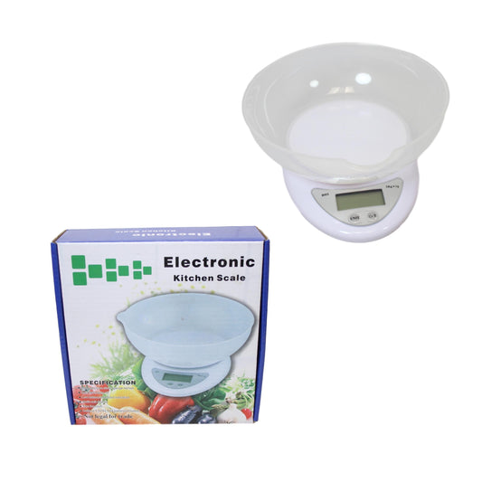 Electronic Kitchen Scale Modern Style White Baking Measuring Kitchen Scale 16cm 5931 (Parcel Rate)