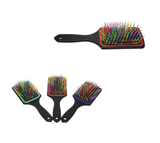 Plastic Frizzle Hair Brush 24 x 8cm Assorted Colours 5943 (Parcel Rate)