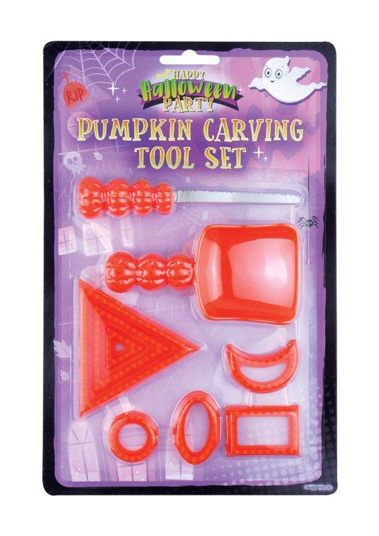 Halloween Plastic Pumpkin Carving Tool Set Pack of 9 V57017 (Parcel Rate)