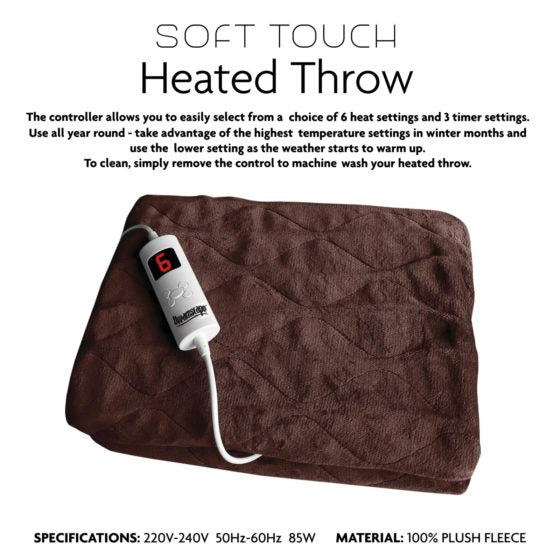 Luxury Soft Touch Electric Heated Throw Blanket 160 x 130 cm 6504 (Parcel Rate)