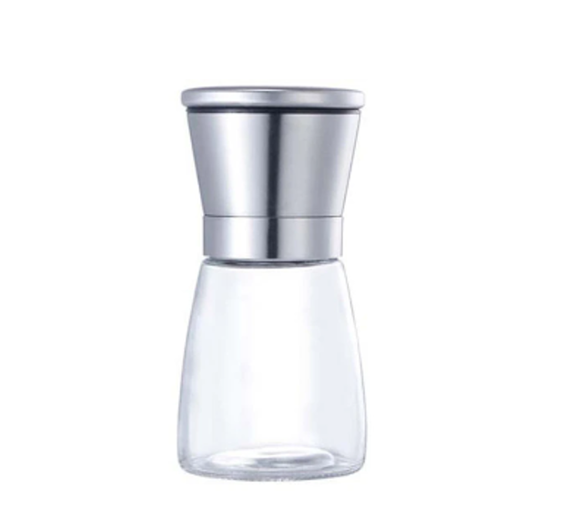 Copy of Salt Pepper Spice Grinder Glass Bottle 13 x 6 cm 6958 (Parcel Rate)