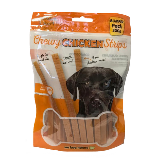 Pet Dog Chewy Chicken Strips 300g Bumper Pack 76261 (Parcel Rate)