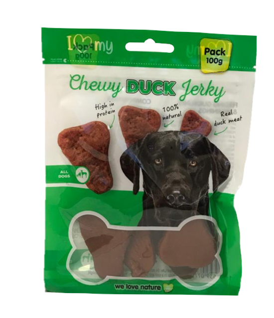 Pet Dog Treats Chewy Duck Jerky 100g 77831 Parcel Rate