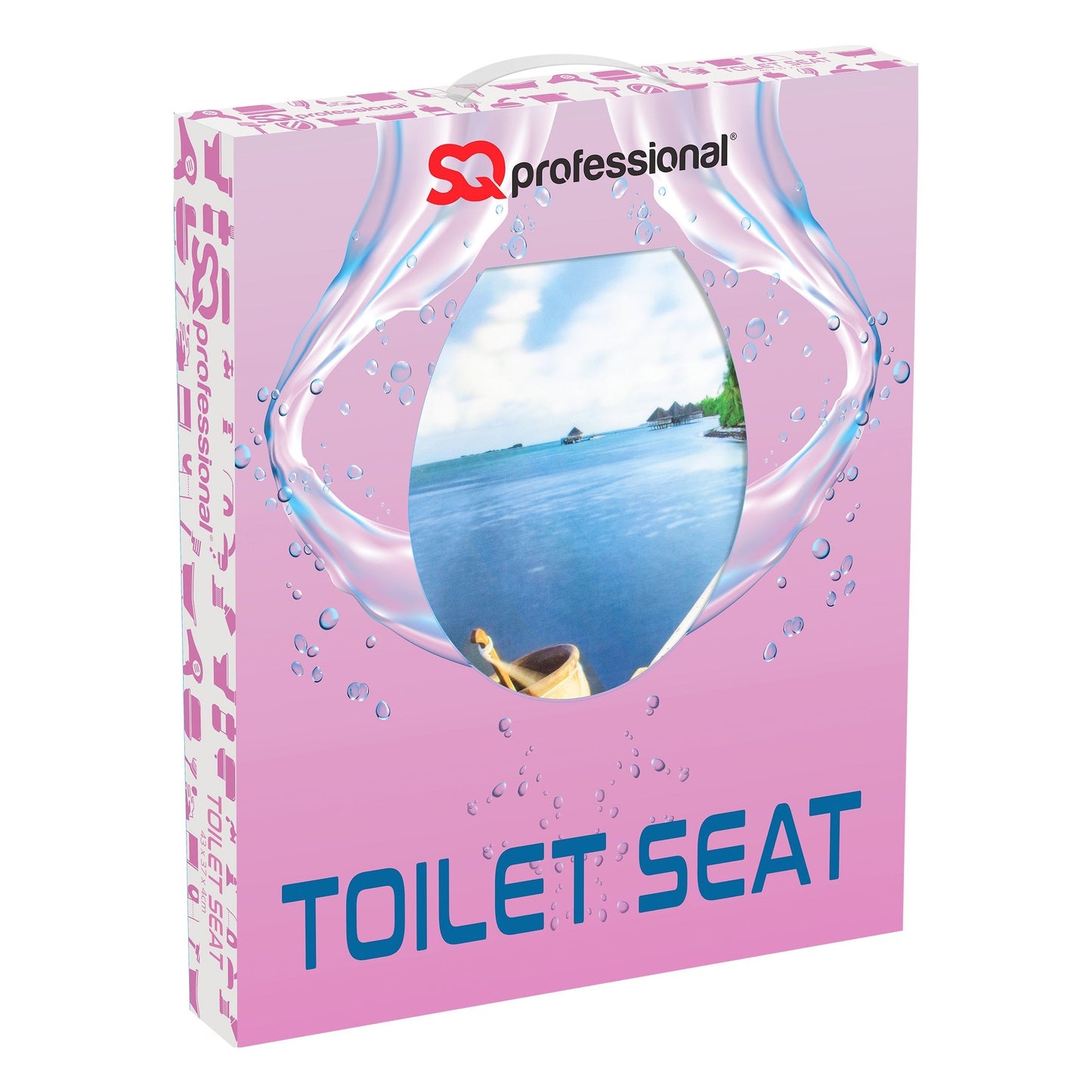 SQ Professional Bathroom Toilet Seat Aquatic Horizon W 36cm x L 43cm x H 5.5cm 9447 A (Parcel Rate)