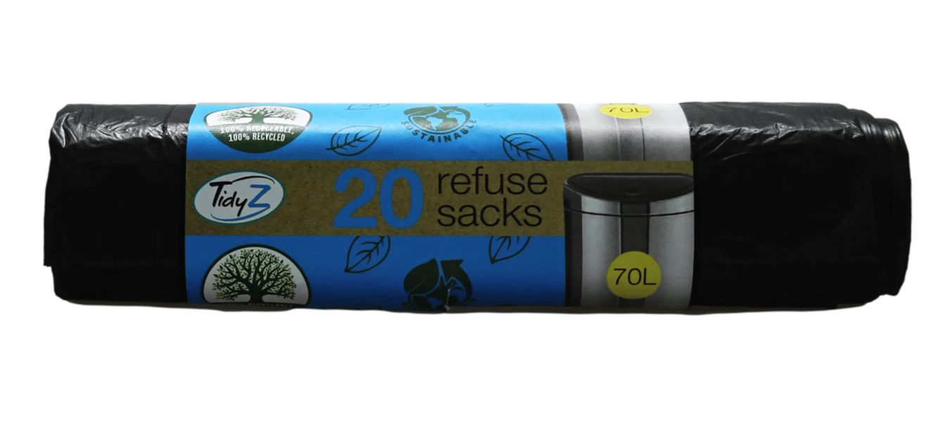 Refuse Sacks Bin Bags 70 Litre Roll of 20 B0248A (Parcel Rate)