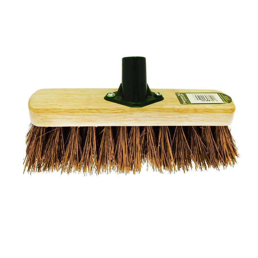 12" Hard Bassine Garden Wooden Broom Brush Head ST1638 (Parcel Rate)