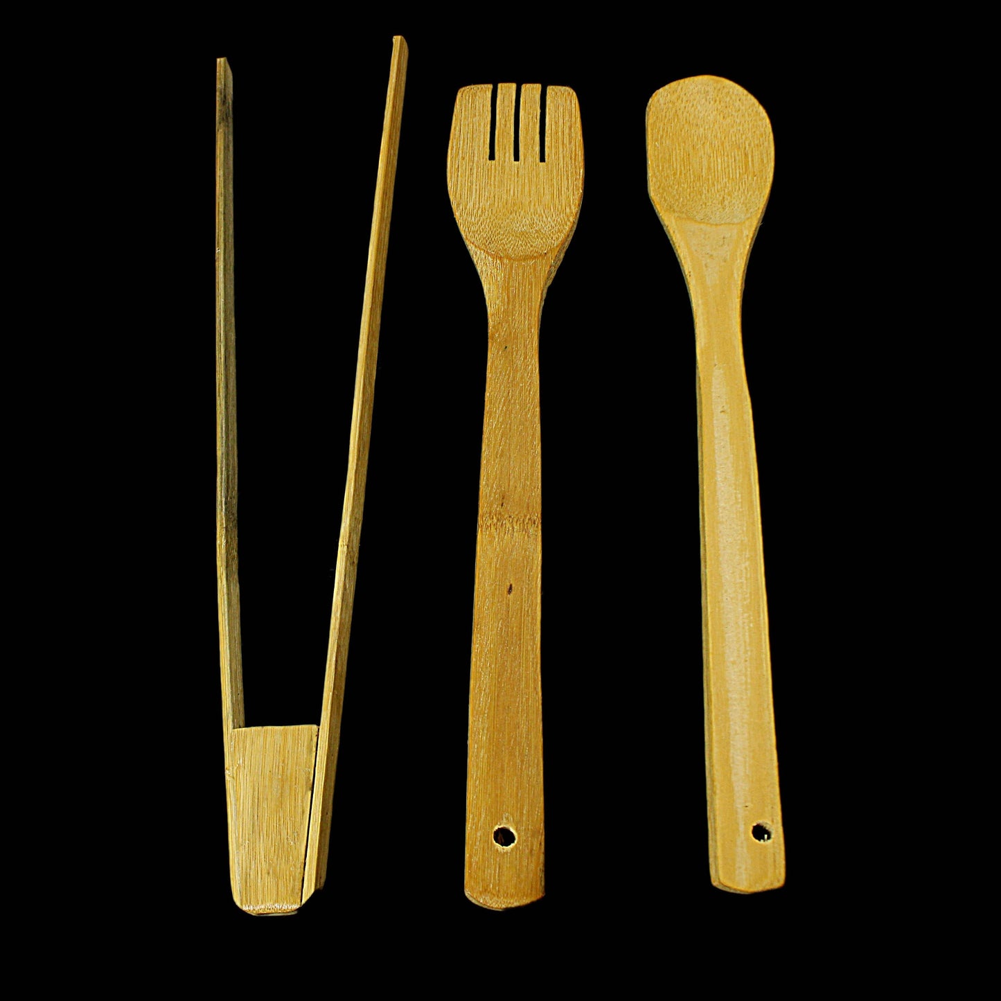 Wooden Bamboo Kitchen Utensils Set of 3 00301 (Parcel Rate)