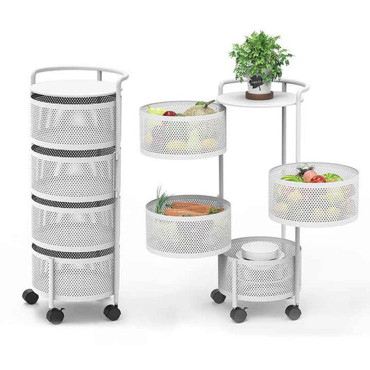 Metal Mesh 4 Tier Multi Purpose Organiser with Wheels 31 x 30.5 x 72.5 cm Assorted Colours MX074  (Big Parcel Rate)