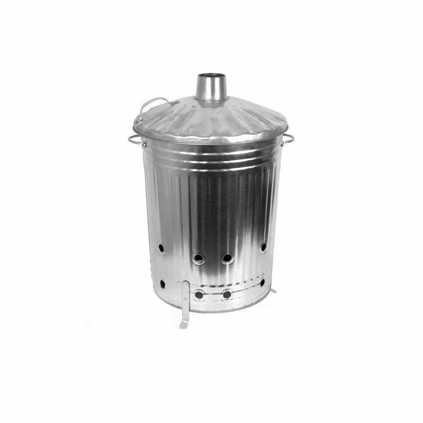 Portable Mini Galvanised Steel Garden Fire Bin Incinerator for Burning Wood 29 x 26cm CK3004 / 4902 / FBS (Big Parcel Rate)