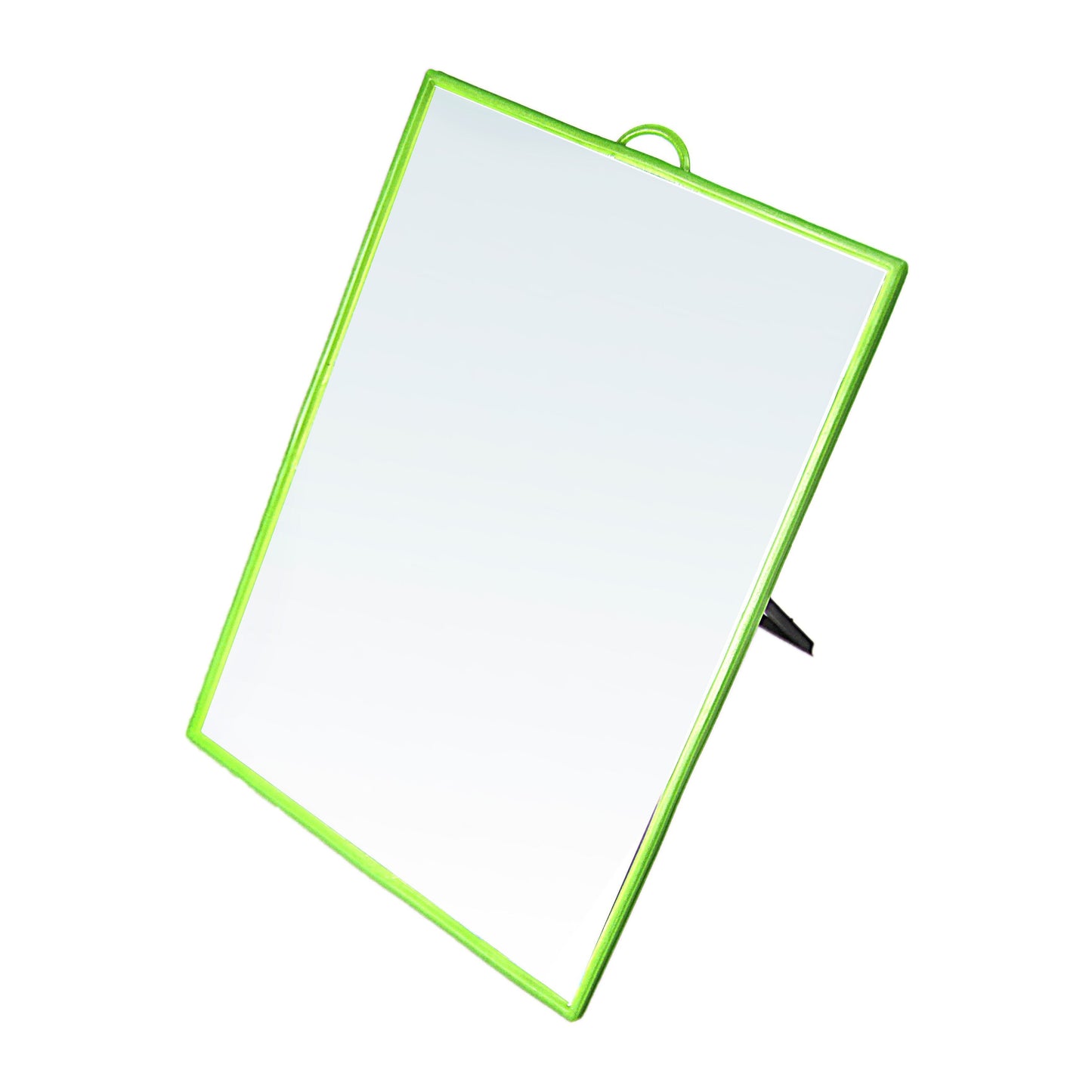 Desk Table Plastic Coloured Border Square Shaped Mirror 18cm x 24cm 0178 (Large Letter Rate)