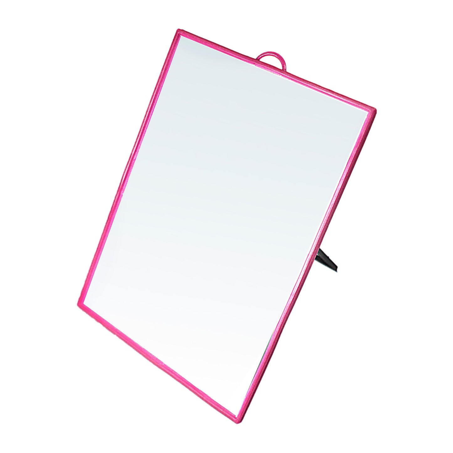 Desk Table Plastic Coloured Border Square Shaped Mirror 14.5cm x 19.5cm  0180 (Large Letter Rate)