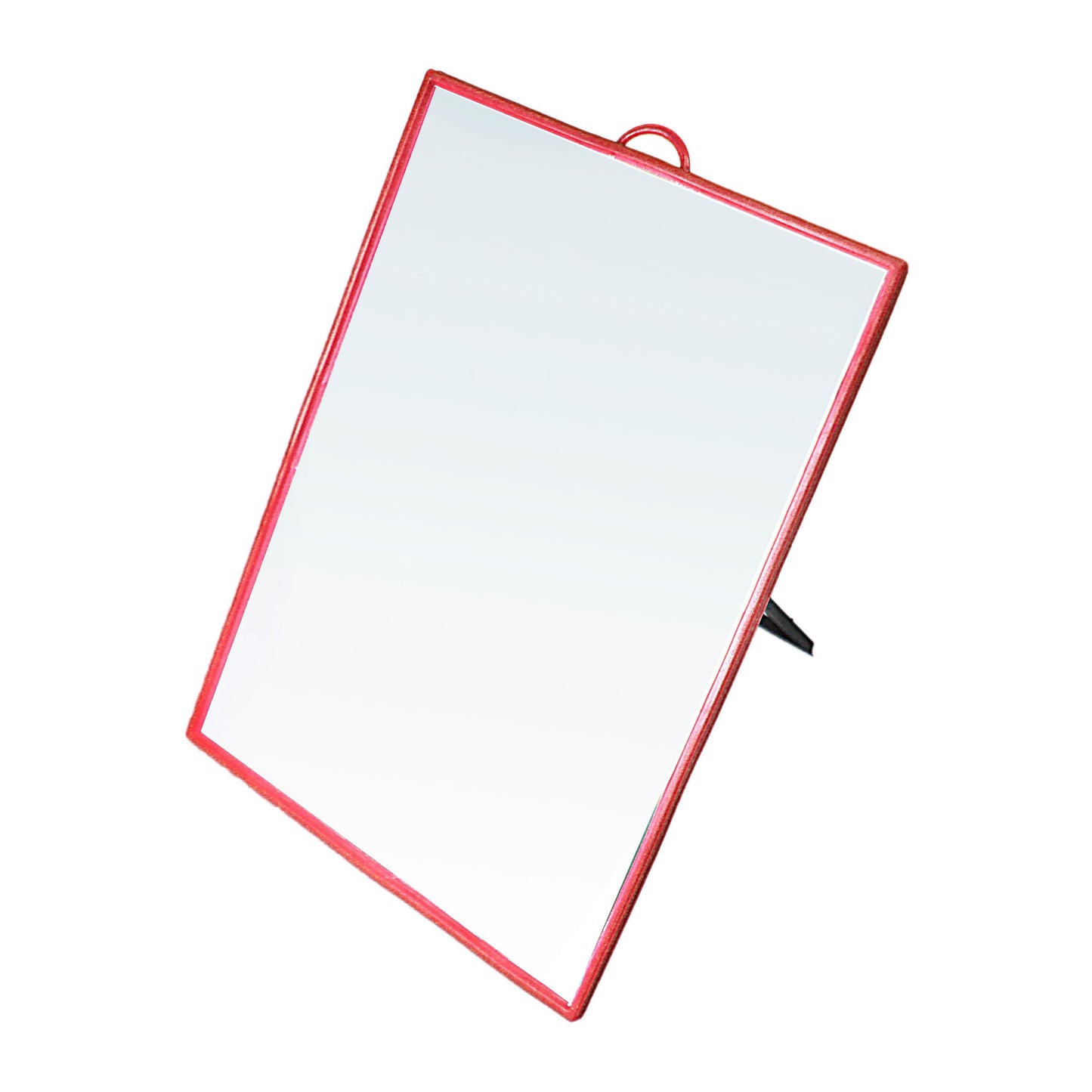Desk Table Plastic Coloured Border Square Shaped Mirror 14.5cm x 19.5cm  0180 (Large Letter Rate)