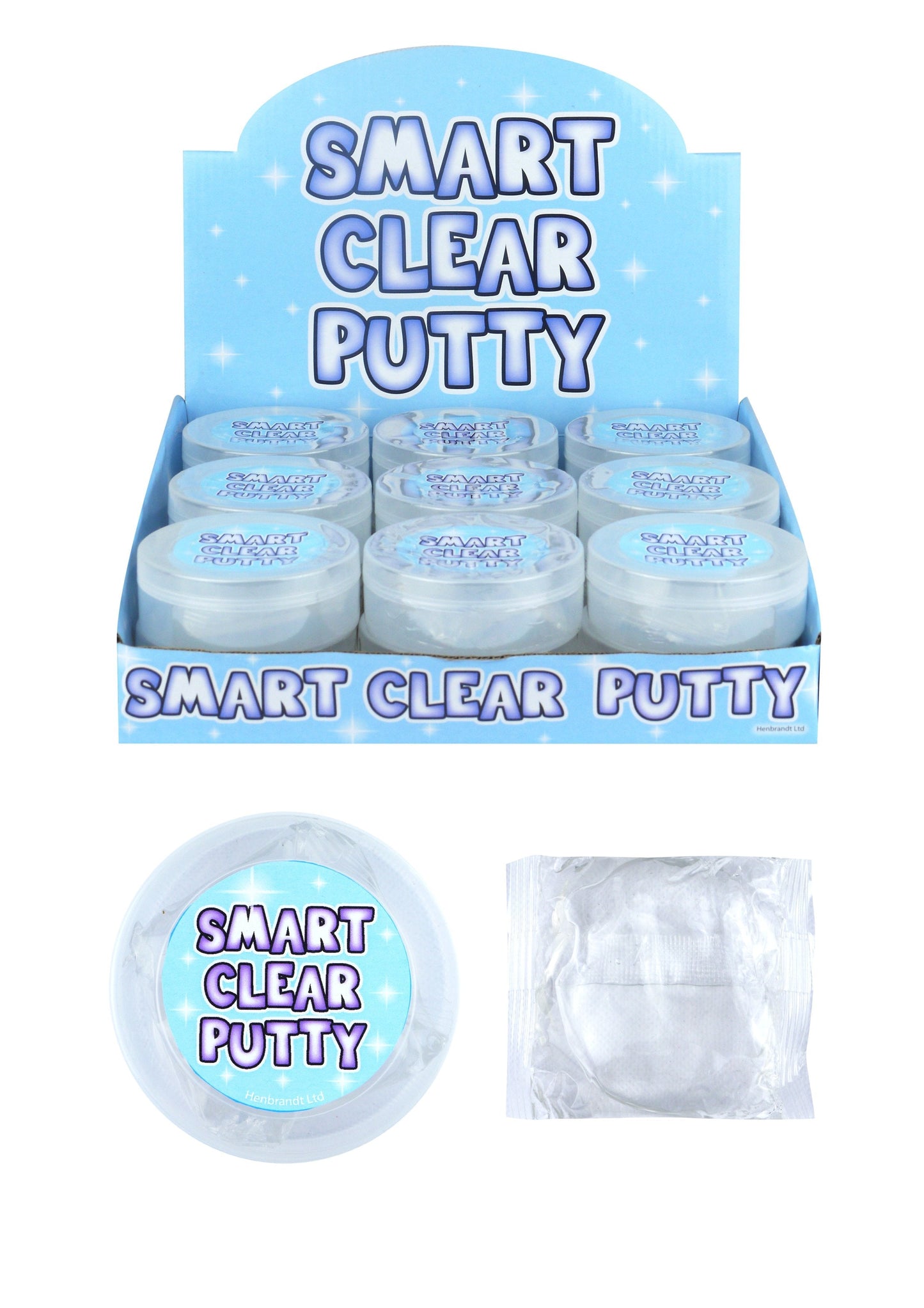 Childrens Fun Slime Putty Clear Smart Slime Putty 8cm x 3cm N14316 (Parcel Rate)