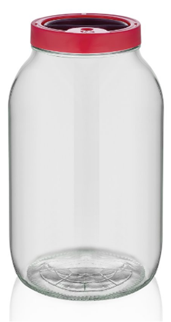 Plain Glass Food Cereal Oats Storage Jar with Plastic Lid 8 Litre (Parcel Rate)