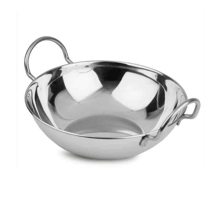 Stainless Steel Curry Indian Food Serving Dish With Handle 18cm 2073/6373  (Parcel Rate)