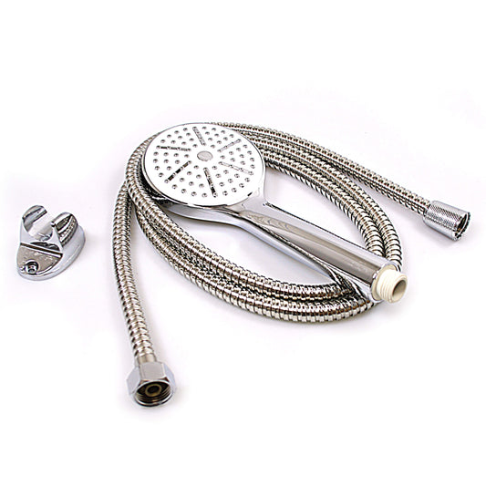 Shower Head With 1.8M Flexible Shower Hose Pipe Chrome Bathroom Set 0557 (Parcel Rate)