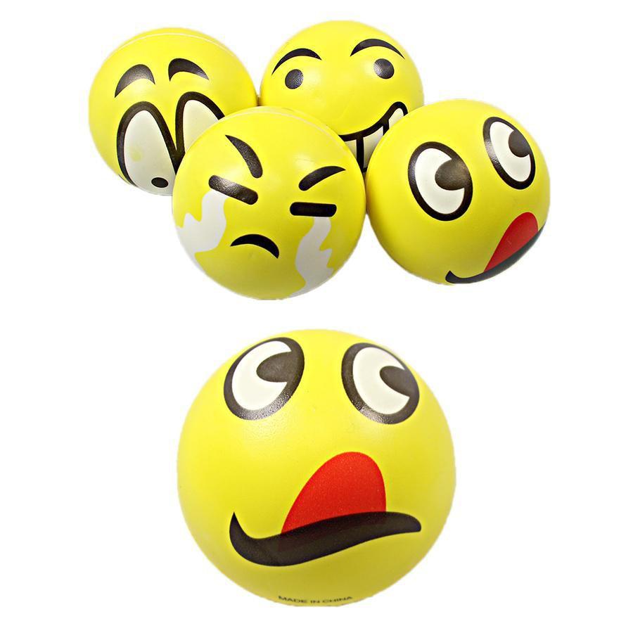 Soft Emoji Style Stress Relief Ball Yellow Assorted 1065 (Parcel Rate)