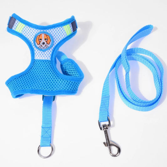 Dog Leash Reflective With Soft Harness Vest Size Small Assorted Colours 93cm 6710S (Parcel Rate)
