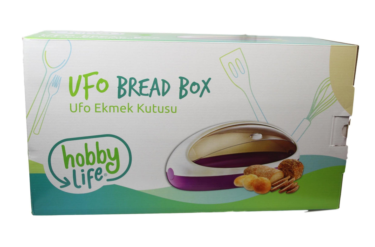 Plastic UFO Bread Storage Box Bin 39 x 25 cm Assorted Colours 051100 A (Parcel Rate)