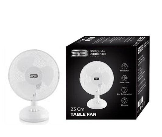 White Table Fan 9 Inch 23cm S31002 / F9  (Parcel Rate)