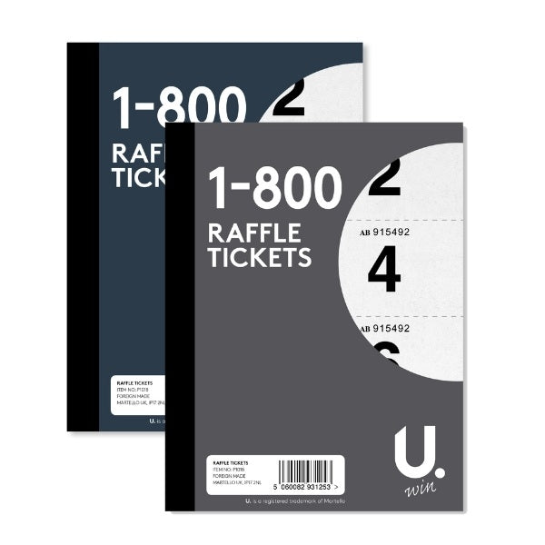 Raffle Book Tickets 1-800 14.6 x 11 x 0.9 cm P1018 A (Parcel Rate)