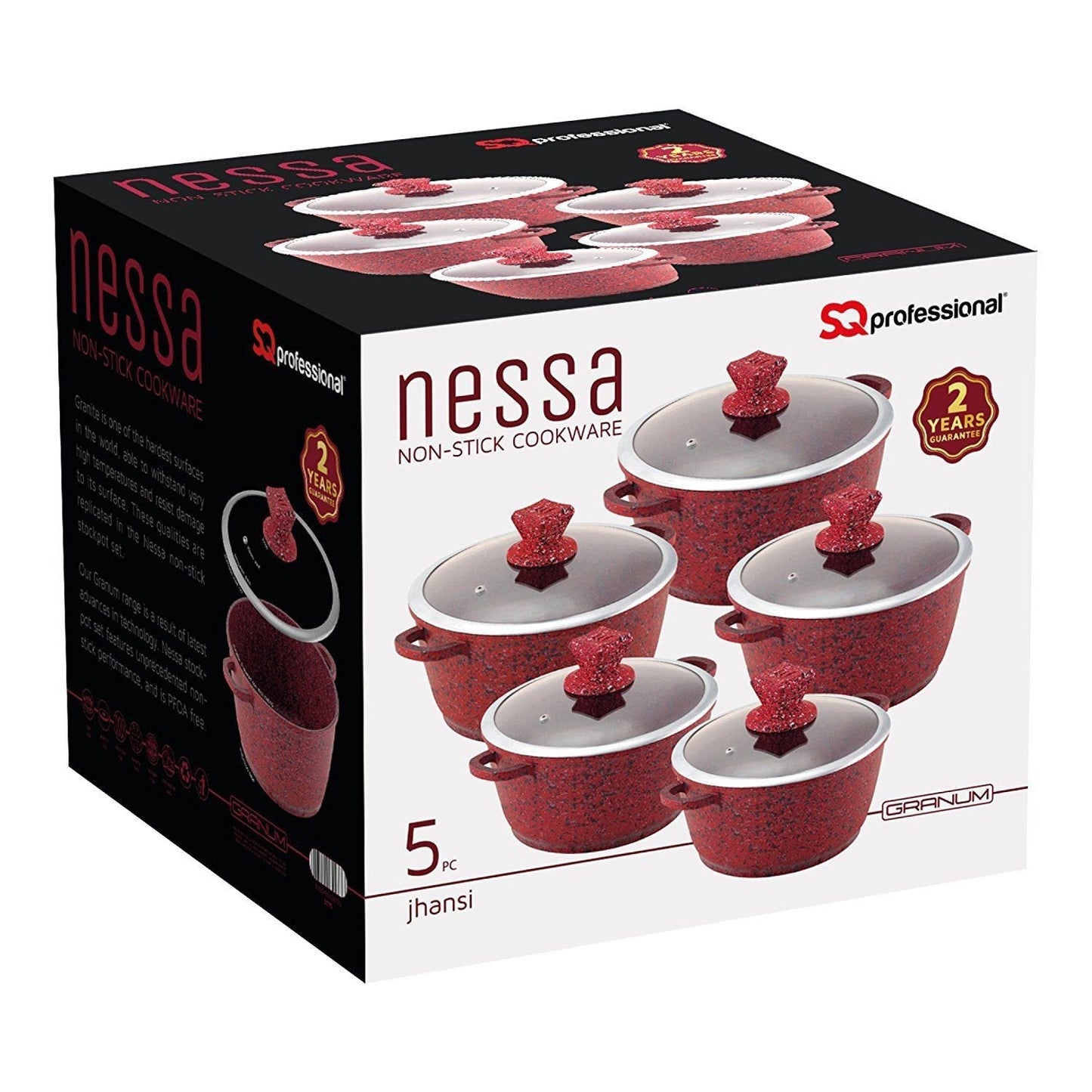 Nessa Granum Casserole Set 5Pc Jhansi Red Home Kitchen 2473/5775 (Big Parcel Rate)
