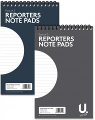 Spiral Reporters Note Pad 5" x 8" Pack of 3 Assorted Colours P1004 A (Parcel Rate)