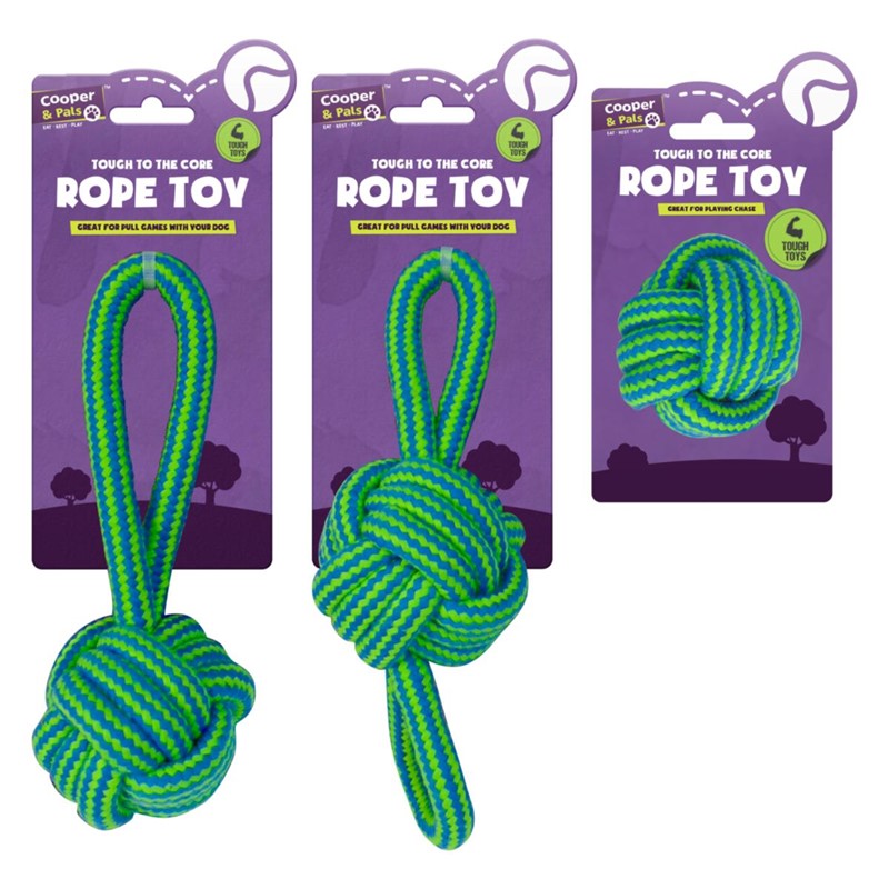 Pet Dog Toy Rope Ball Assorted Designs 317654 A  (Parcel Rate)
