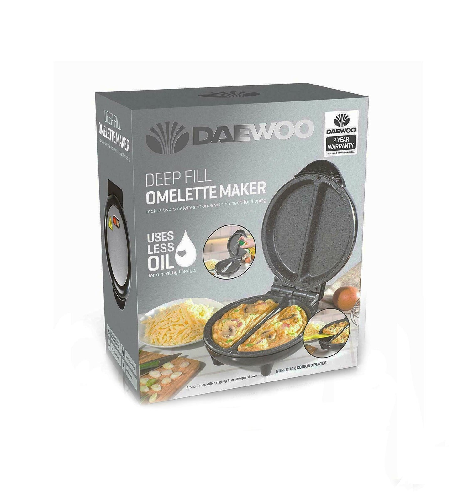 Daewoo Non Stick Deep Fill Omelette Maker 750 Watt SDA1556 (Parcel Rate)