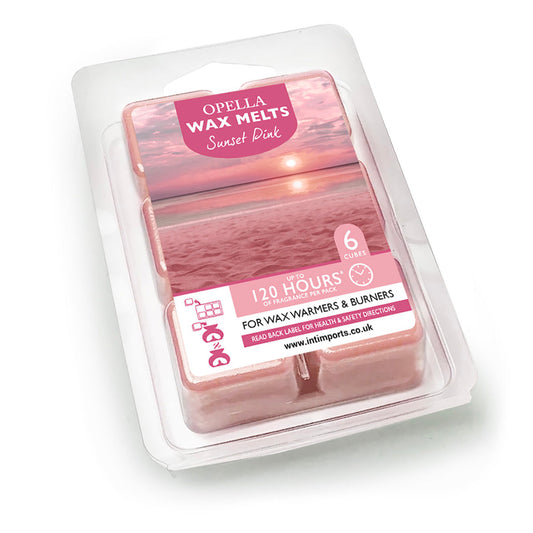 Opella Wax Melts 6 Cubes Scented Sunset Pink 7 x 10cm CDWXSP (Parcel Rate)